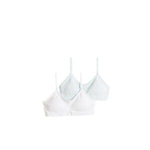 Girls Maidenform 2-pk Skylight Pointelle Seamless Ruched Cropped Bras Size Large
